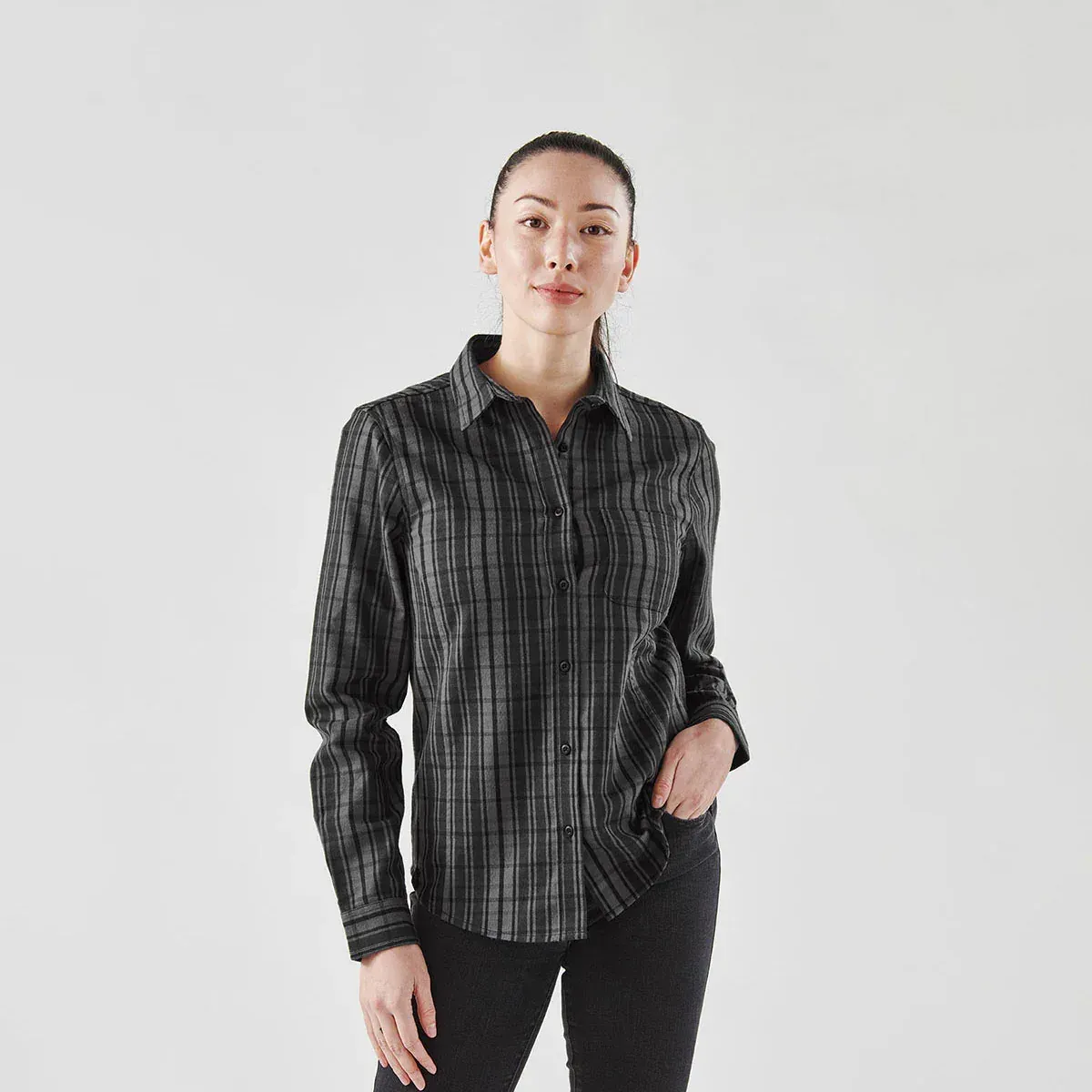 Womens Muirfield Performance Long Sleeve Shirt corporate sales by anthem branding